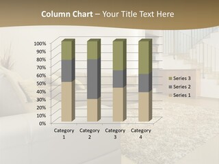 A Living Room With A Couch And A Stair Case PowerPoint Template