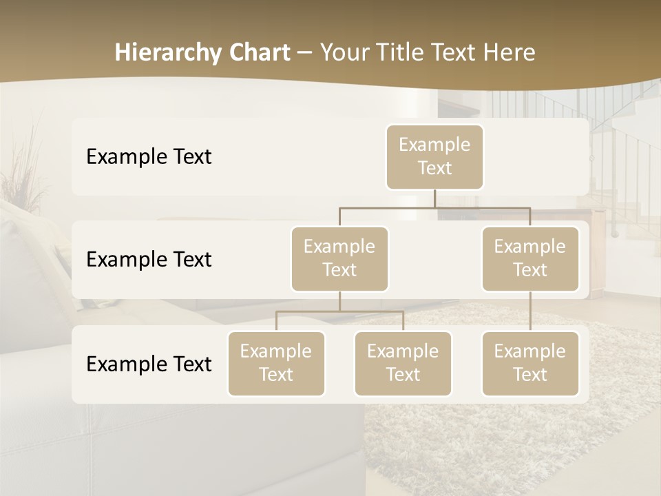 A Living Room With A Couch And A Stair Case PowerPoint Template