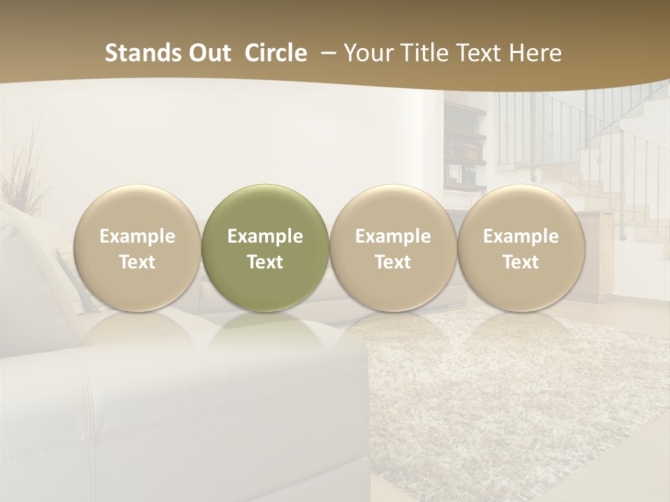 A Living Room With A Couch And A Stair Case PowerPoint Template