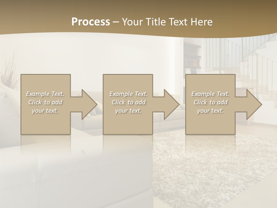 A Living Room With A Couch And A Stair Case PowerPoint Template