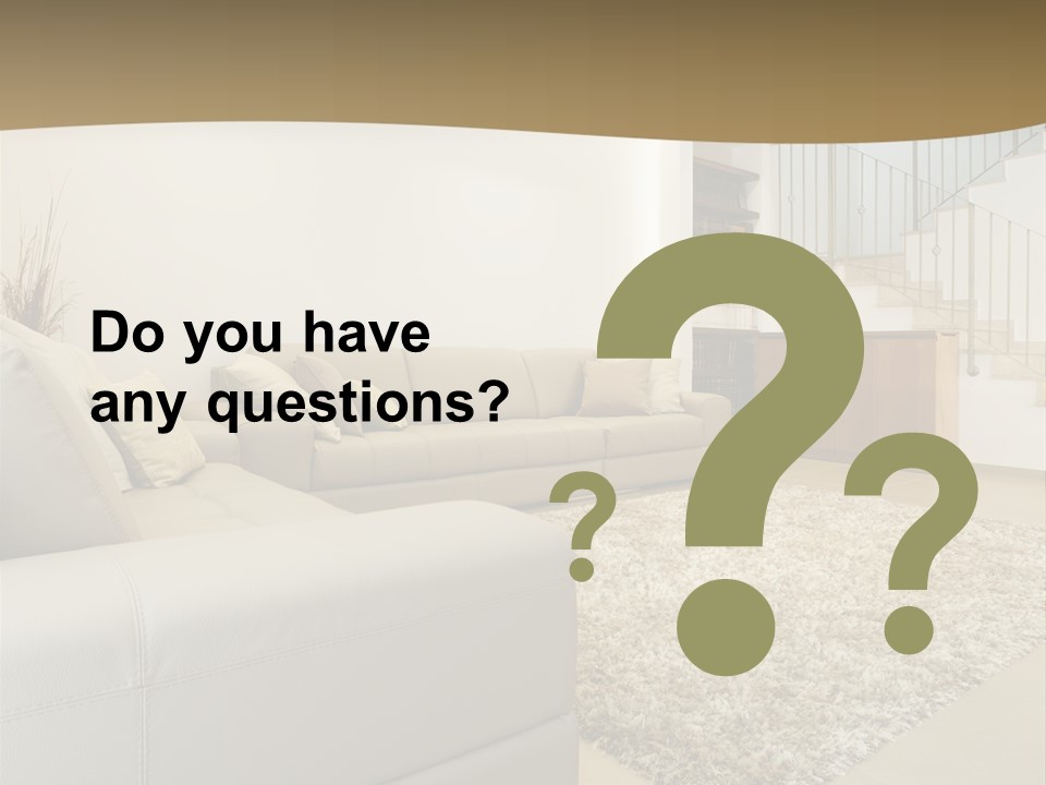 A Living Room With A Couch And A Stair Case PowerPoint Template