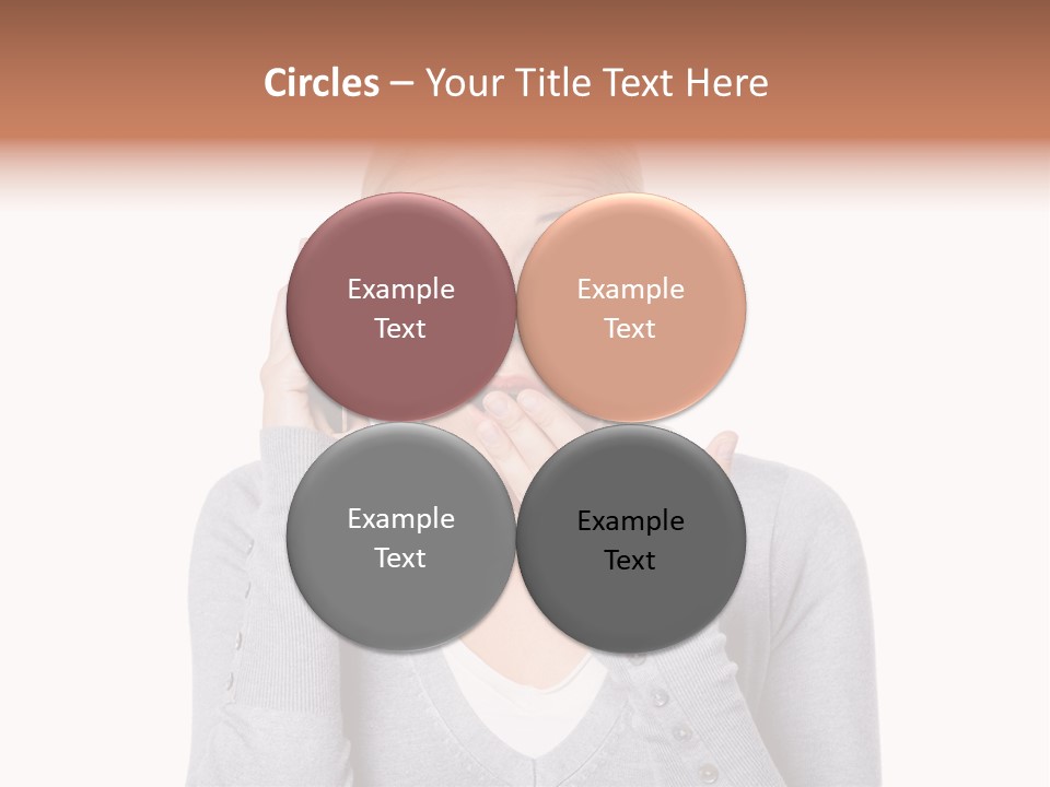 A Woman Holding A Cell Phone Up To Her Mouth PowerPoint Template