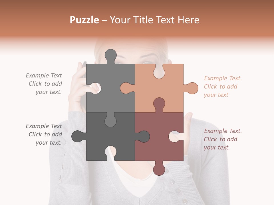 A Woman Holding A Cell Phone Up To Her Mouth PowerPoint Template