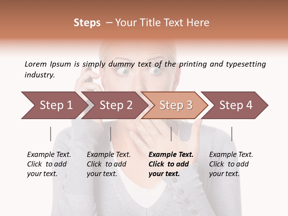 A Woman Holding A Cell Phone Up To Her Mouth PowerPoint Template