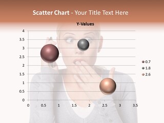 A Woman Holding A Cell Phone Up To Her Mouth PowerPoint Template