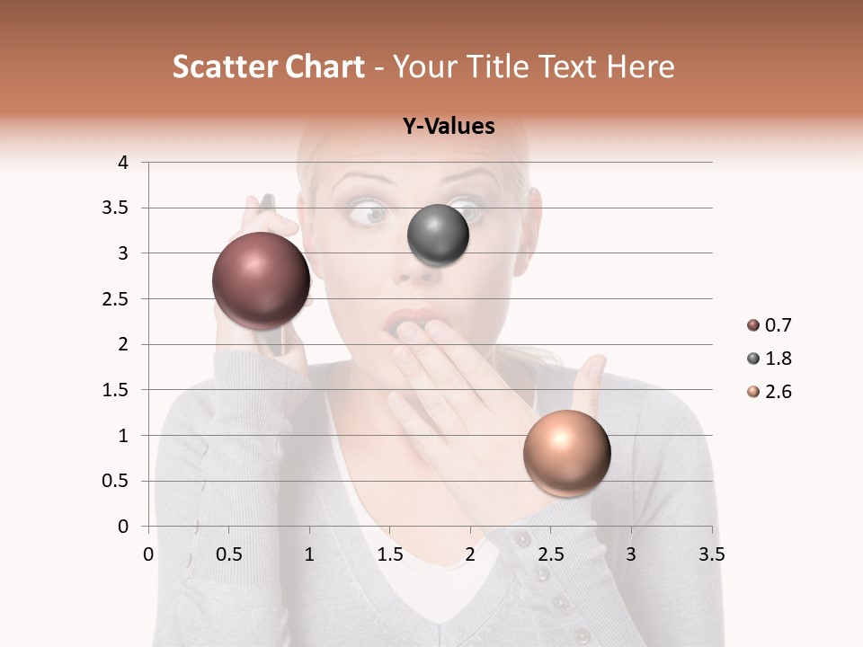 A Woman Holding A Cell Phone Up To Her Mouth PowerPoint Template