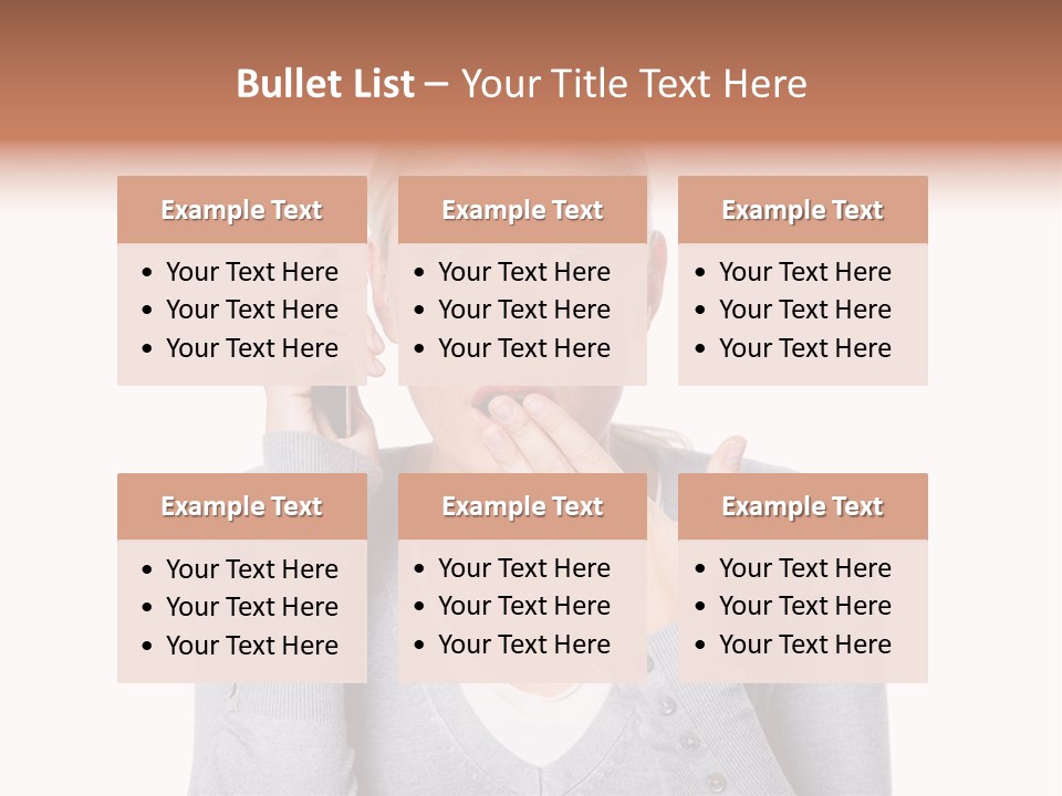 A Woman Holding A Cell Phone Up To Her Mouth PowerPoint Template