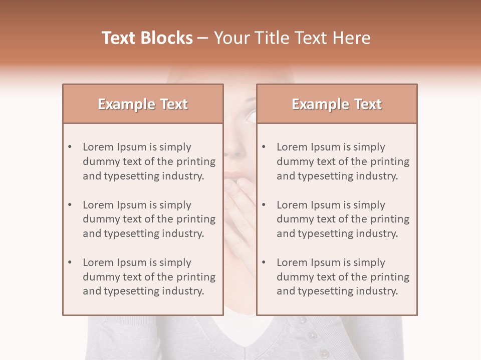 A Woman Holding A Cell Phone Up To Her Mouth PowerPoint Template