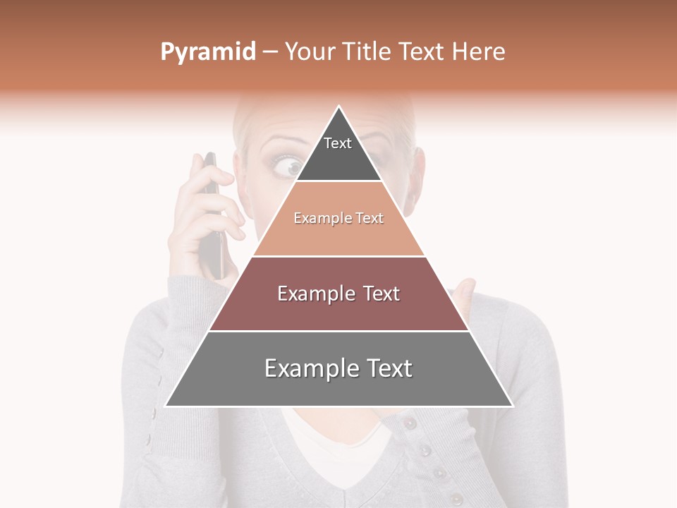A Woman Holding A Cell Phone Up To Her Mouth PowerPoint Template