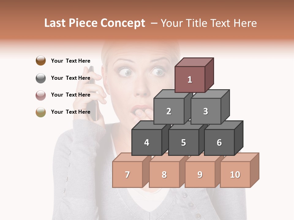 A Woman Holding A Cell Phone Up To Her Mouth PowerPoint Template