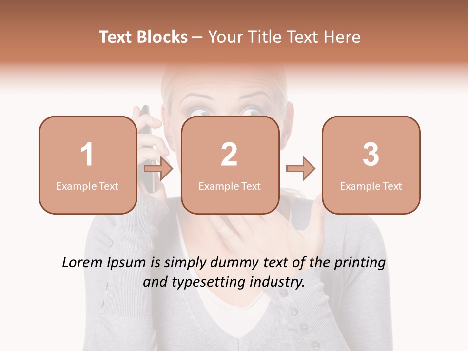 A Woman Holding A Cell Phone Up To Her Mouth PowerPoint Template