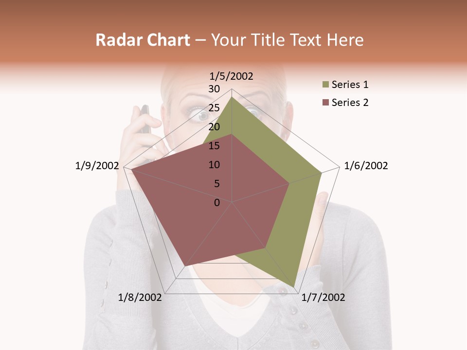 A Woman Holding A Cell Phone Up To Her Mouth PowerPoint Template