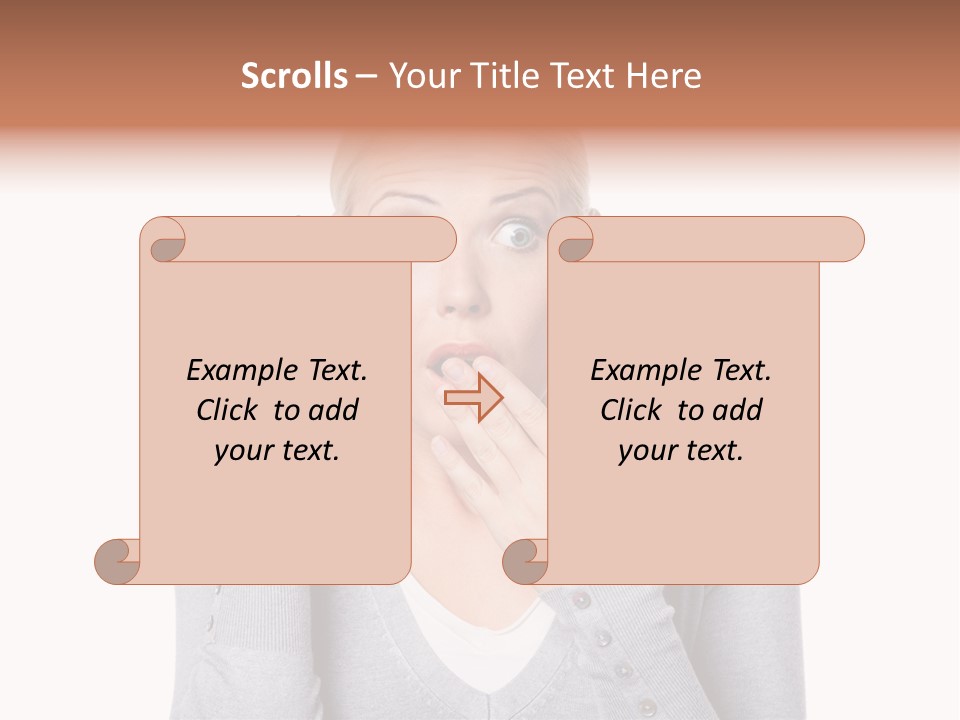 A Woman Holding A Cell Phone Up To Her Mouth PowerPoint Template