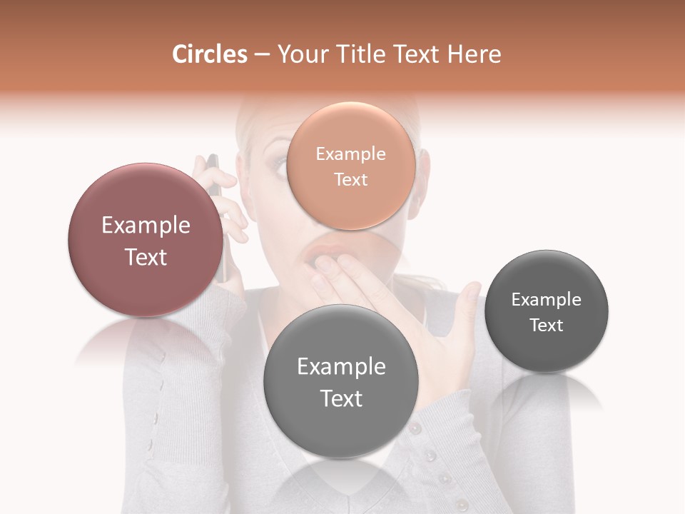 A Woman Holding A Cell Phone Up To Her Mouth PowerPoint Template