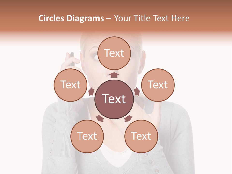 A Woman Holding A Cell Phone Up To Her Mouth PowerPoint Template