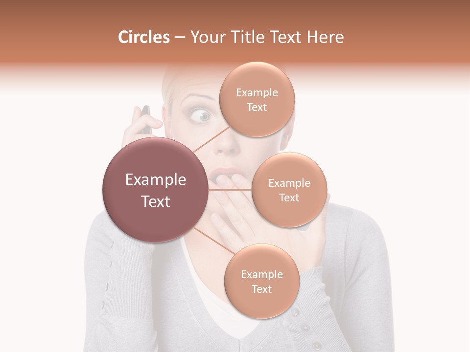 A Woman Holding A Cell Phone Up To Her Mouth PowerPoint Template