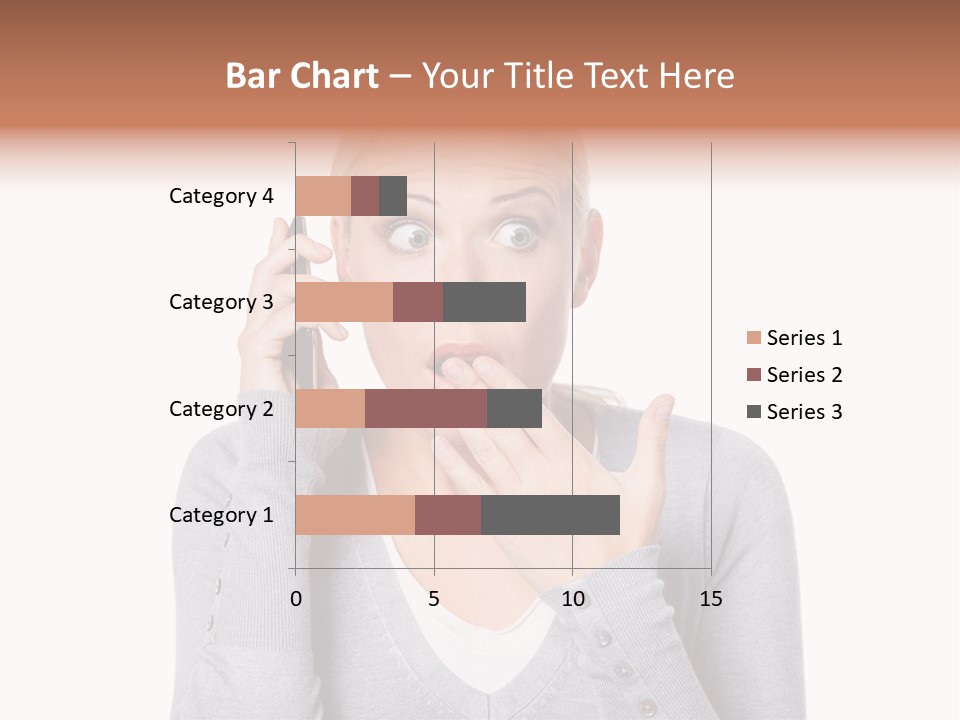 A Woman Holding A Cell Phone Up To Her Mouth PowerPoint Template