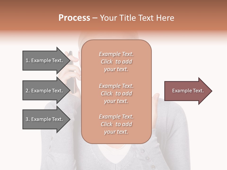 A Woman Holding A Cell Phone Up To Her Mouth PowerPoint Template