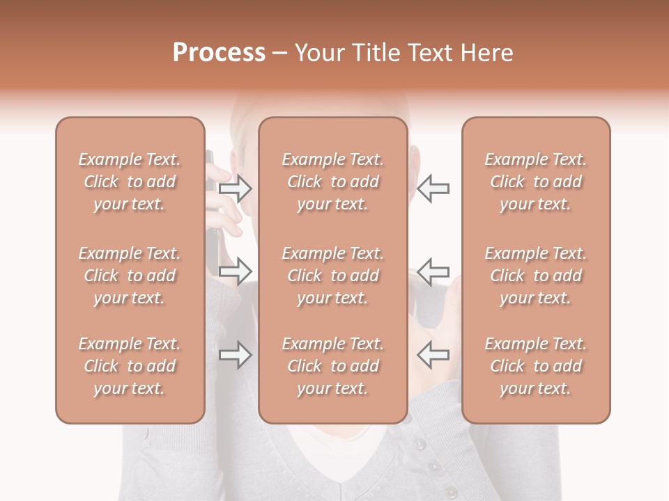 A Woman Holding A Cell Phone Up To Her Mouth PowerPoint Template