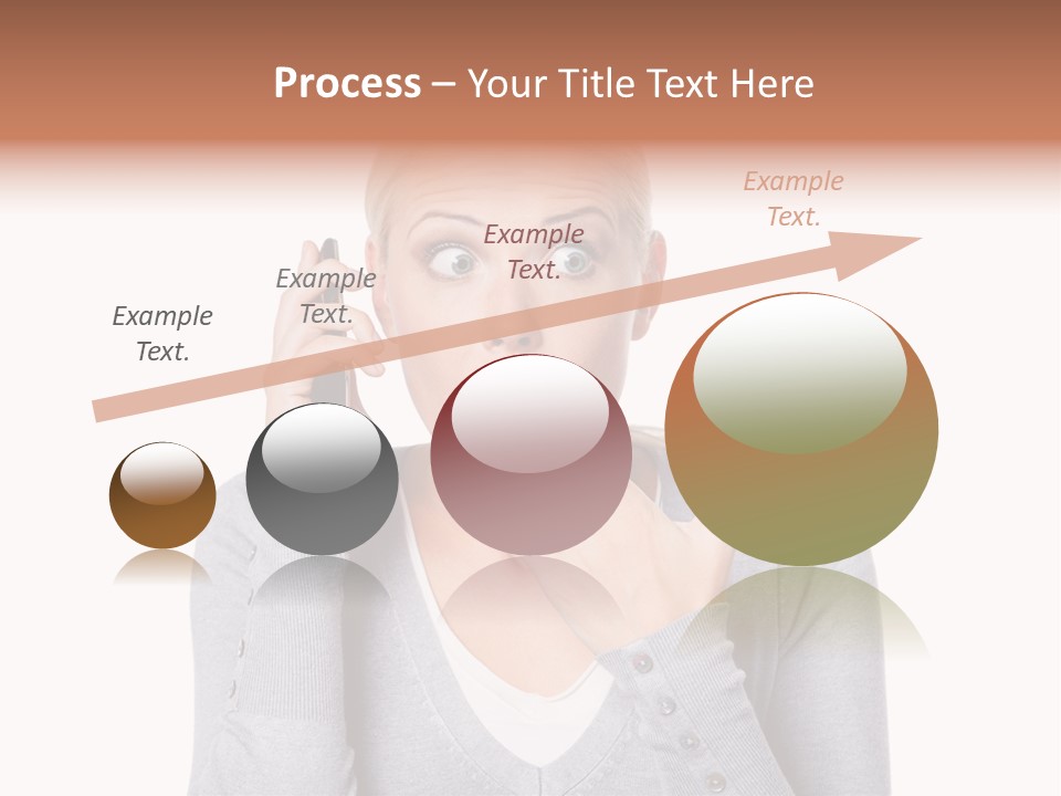 A Woman Holding A Cell Phone Up To Her Mouth PowerPoint Template
