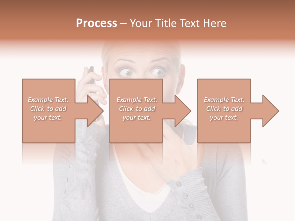 A Woman Holding A Cell Phone Up To Her Mouth PowerPoint Template