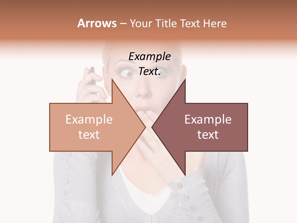A Woman Holding A Cell Phone Up To Her Mouth PowerPoint Template