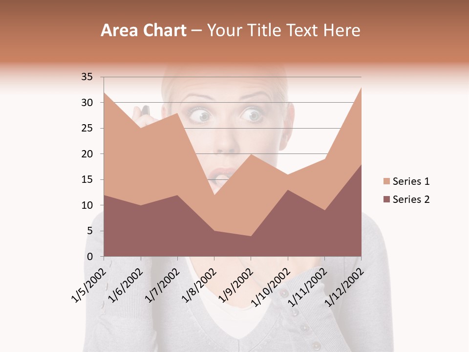 A Woman Holding A Cell Phone Up To Her Mouth PowerPoint Template