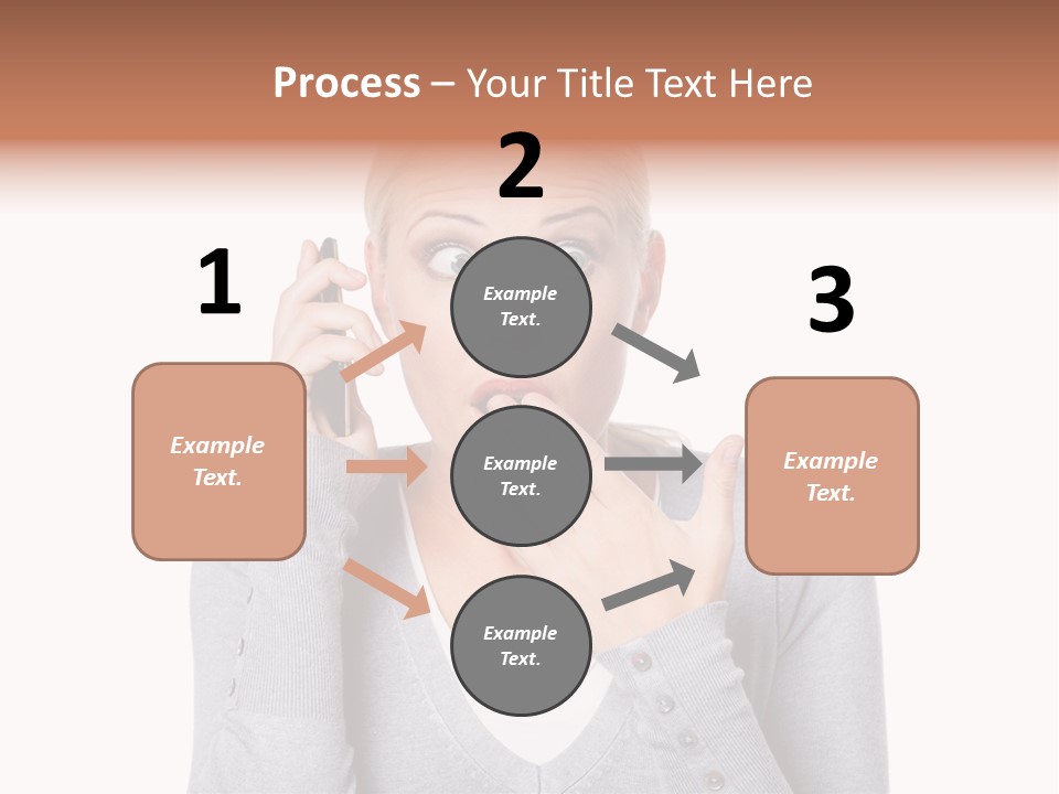A Woman Holding A Cell Phone Up To Her Mouth PowerPoint Template