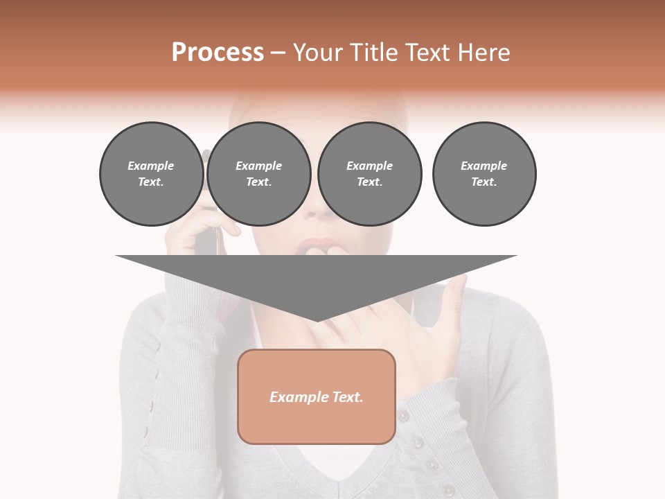 A Woman Holding A Cell Phone Up To Her Mouth PowerPoint Template