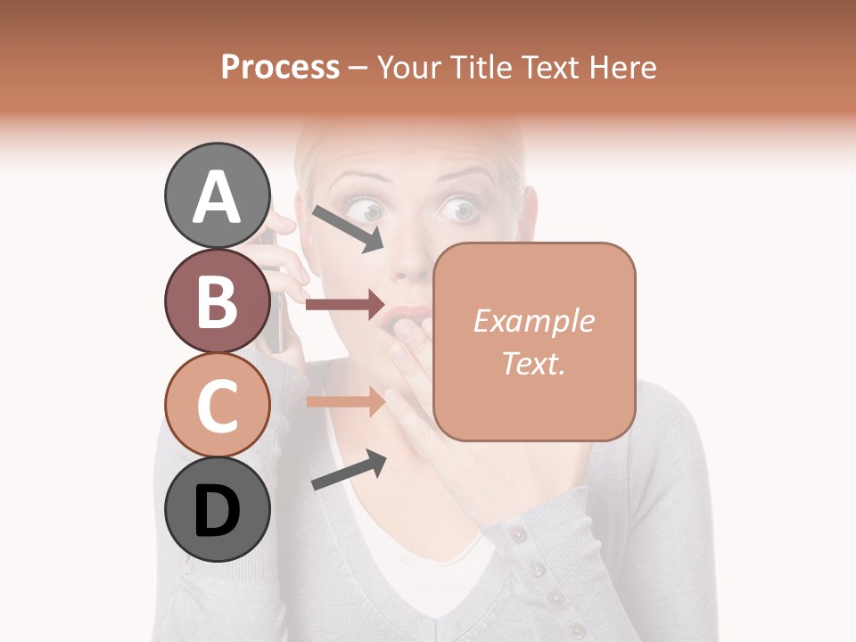 A Woman Holding A Cell Phone Up To Her Mouth PowerPoint Template