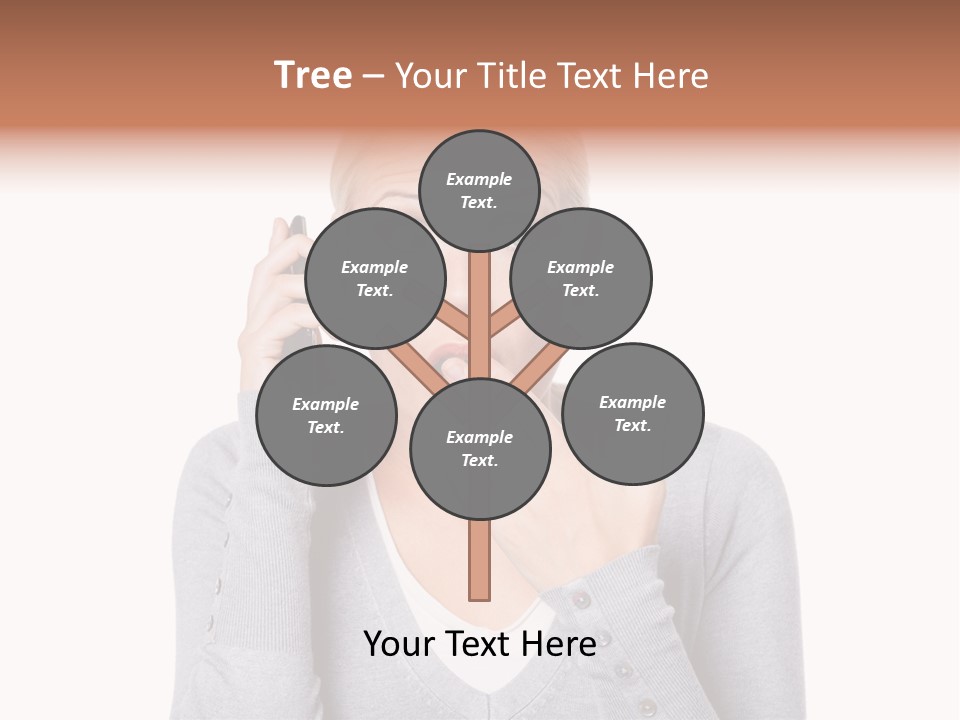 A Woman Holding A Cell Phone Up To Her Mouth PowerPoint Template