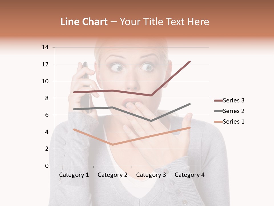 A Woman Holding A Cell Phone Up To Her Mouth PowerPoint Template
