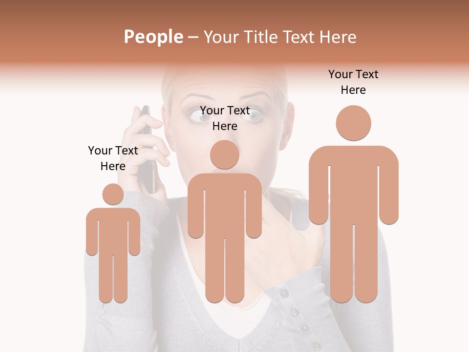 A Woman Holding A Cell Phone Up To Her Mouth PowerPoint Template