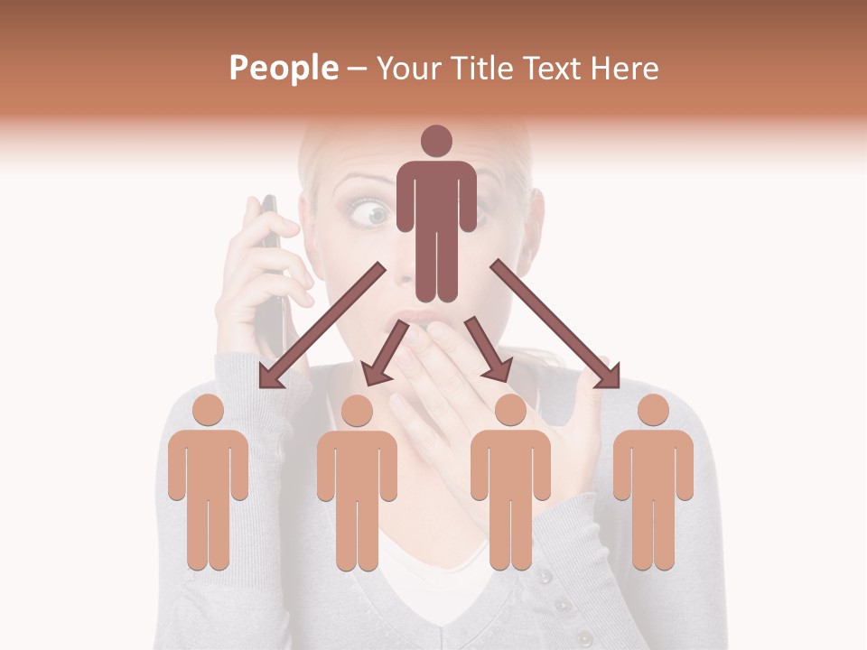 A Woman Holding A Cell Phone Up To Her Mouth PowerPoint Template