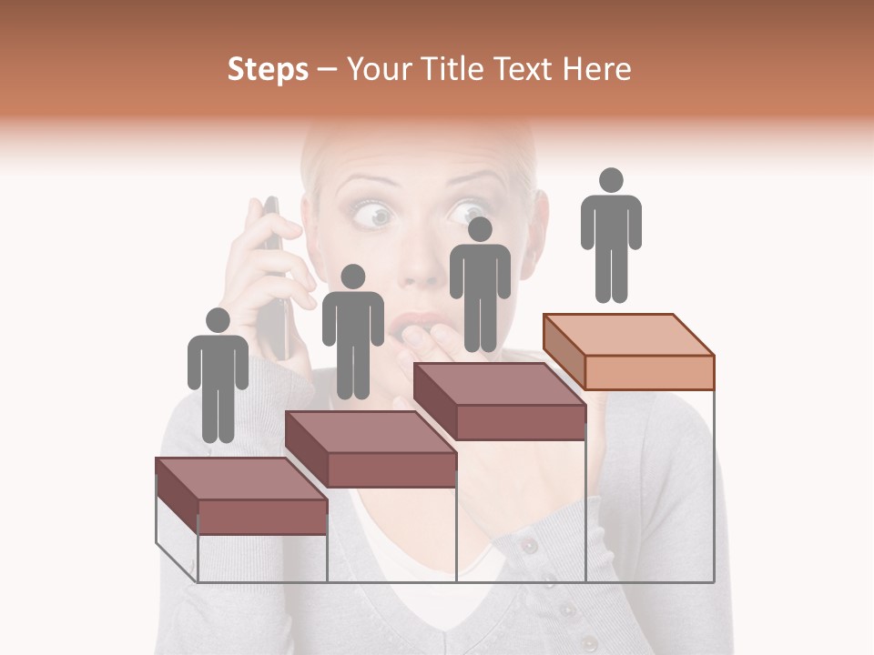A Woman Holding A Cell Phone Up To Her Mouth PowerPoint Template