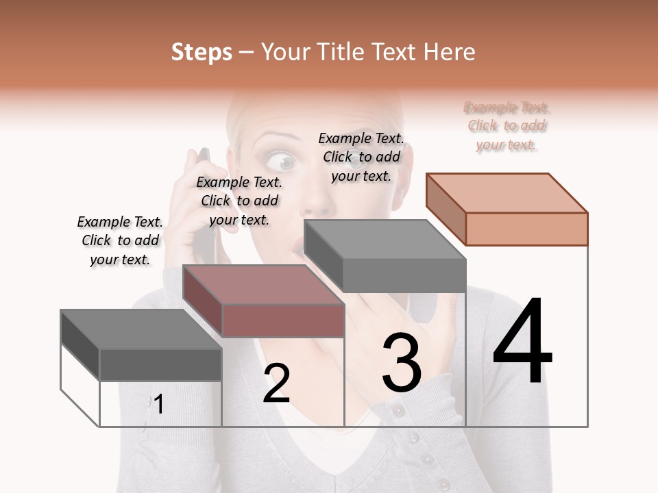 A Woman Holding A Cell Phone Up To Her Mouth PowerPoint Template