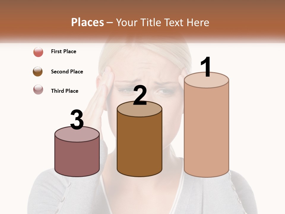 A Woman Holding Her Head With Both Hands PowerPoint Template