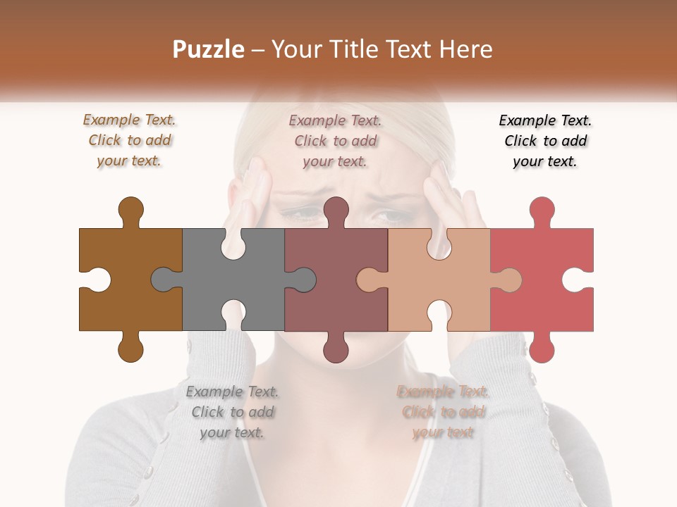 A Woman Holding Her Head With Both Hands PowerPoint Template