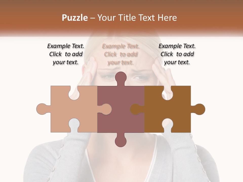 A Woman Holding Her Head With Both Hands PowerPoint Template
