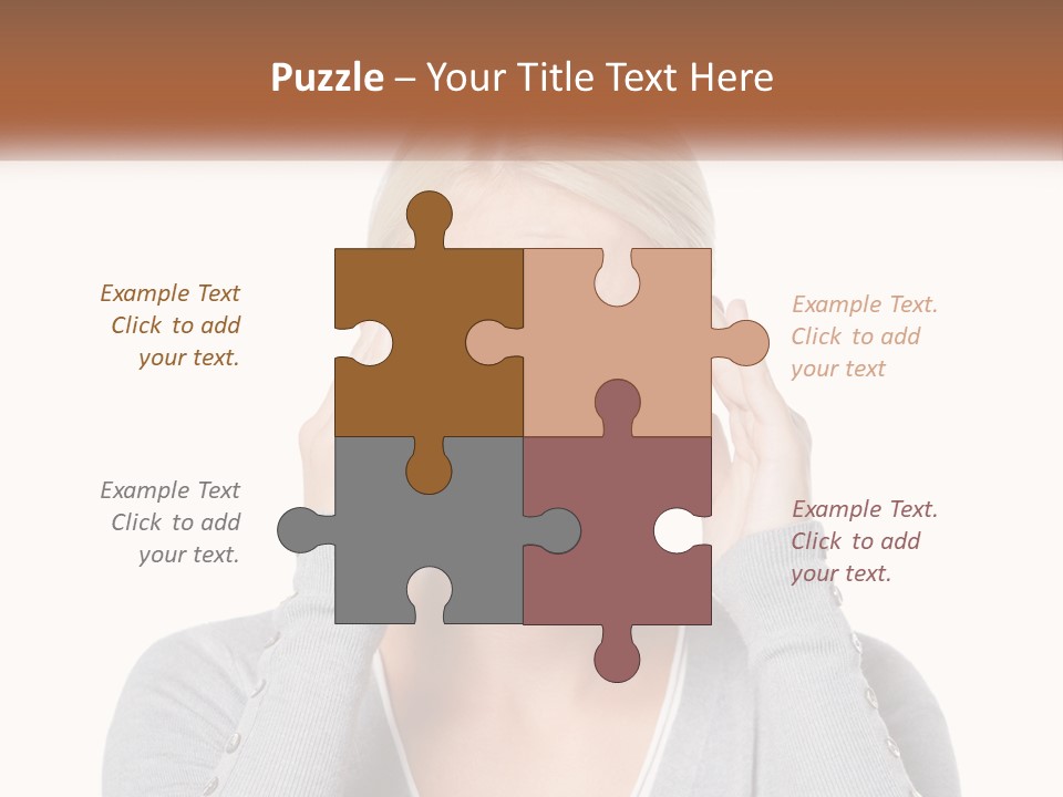 A Woman Holding Her Head With Both Hands PowerPoint Template