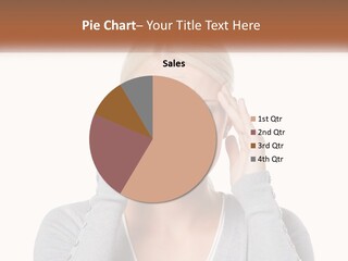 A Woman Holding Her Head With Both Hands PowerPoint Template