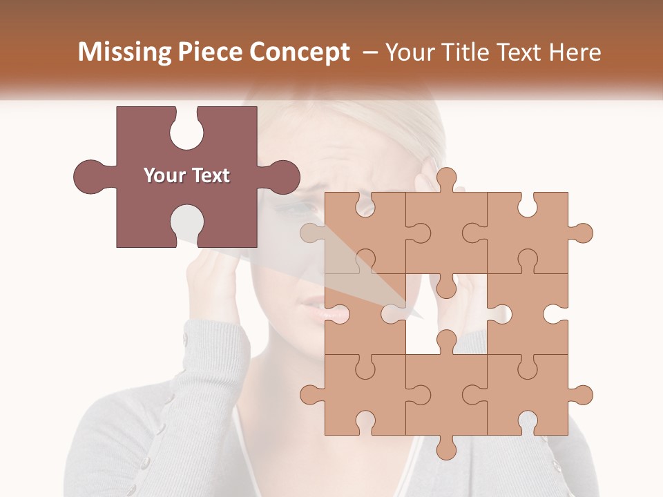A Woman Holding Her Head With Both Hands PowerPoint Template