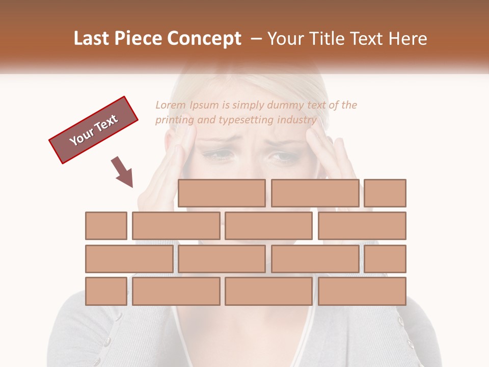 A Woman Holding Her Head With Both Hands PowerPoint Template