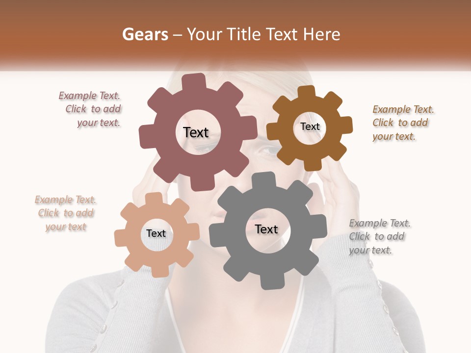 A Woman Holding Her Head With Both Hands PowerPoint Template