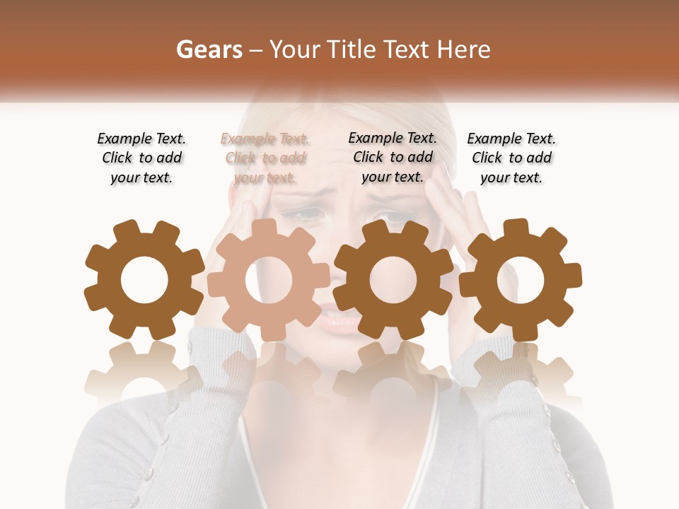 A Woman Holding Her Head With Both Hands PowerPoint Template