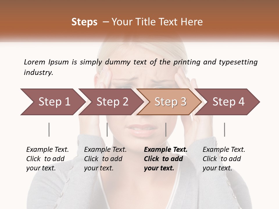 A Woman Holding Her Head With Both Hands PowerPoint Template
