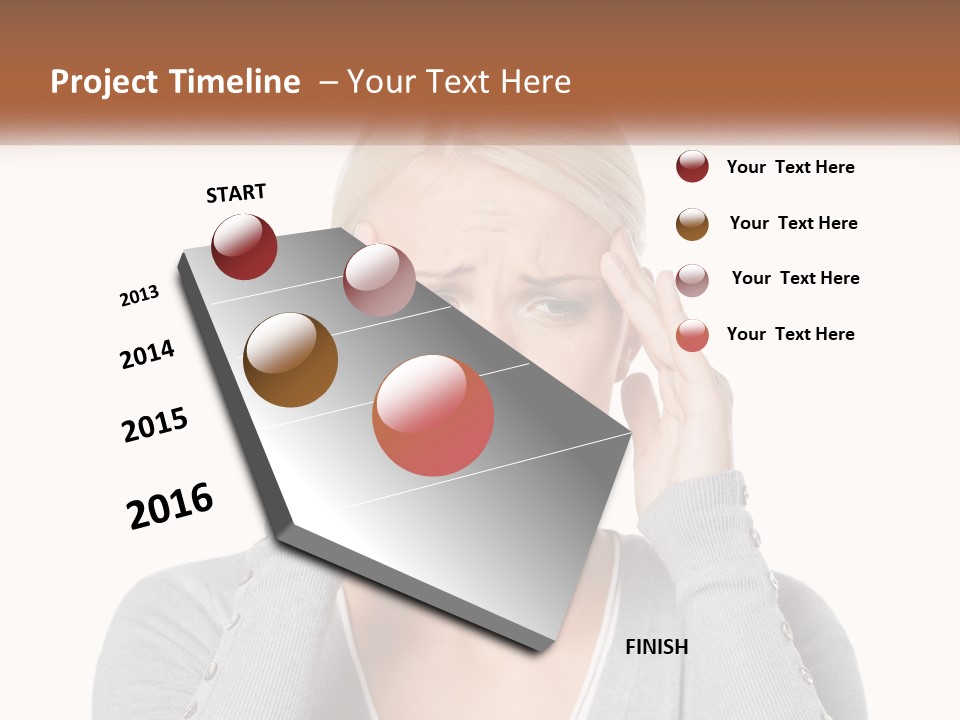 A Woman Holding Her Head With Both Hands PowerPoint Template