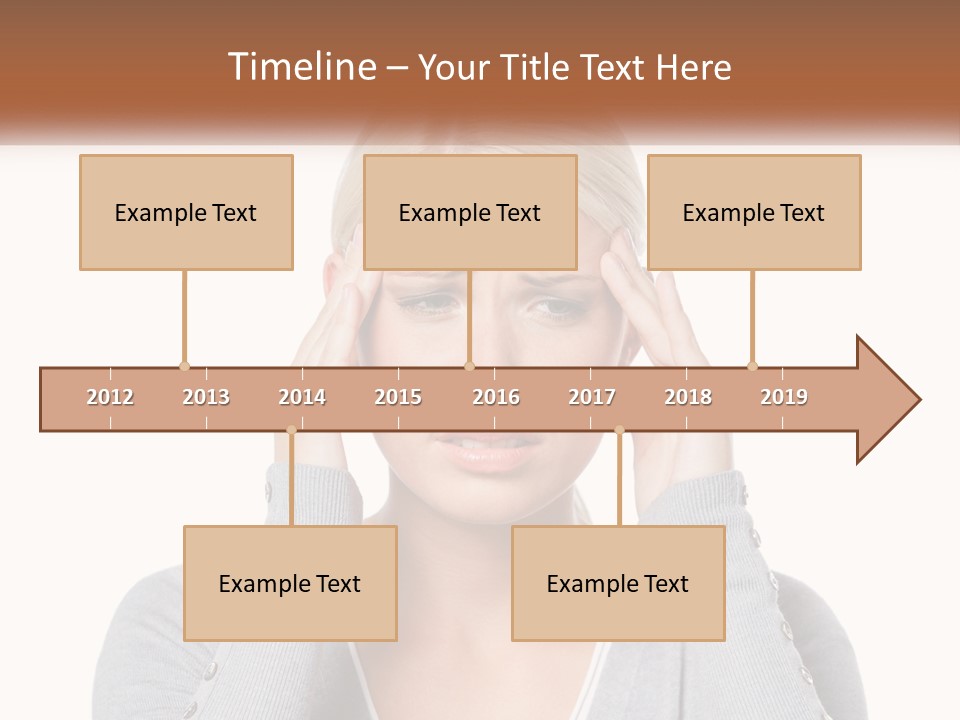 A Woman Holding Her Head With Both Hands PowerPoint Template