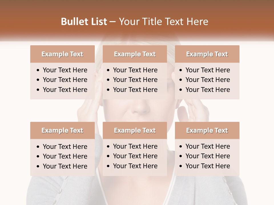 A Woman Holding Her Head With Both Hands PowerPoint Template