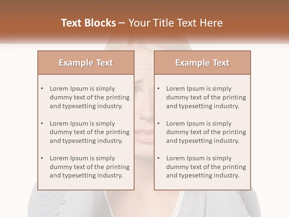 A Woman Holding Her Head With Both Hands PowerPoint Template